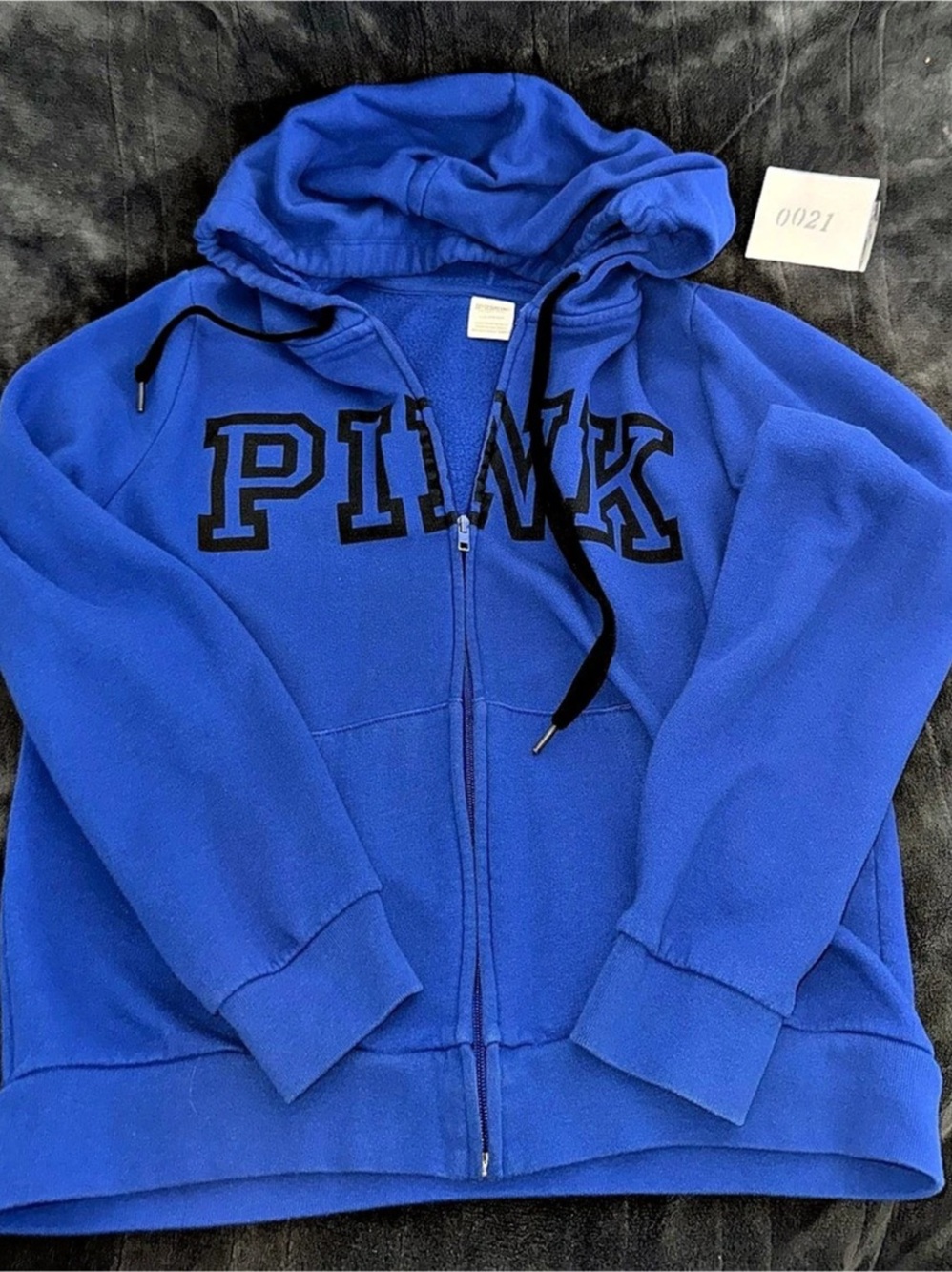 PINK Zip-Up Hoodie Blue Size Medium